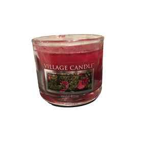 Adorable Village Candle 1.25 ounce candle in Wild Rose Scent |Made in Maine, USA
